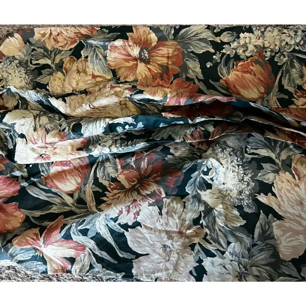 Vintage Window Puff Valance Pair Made in USA Cottagecore Floral Shabby Chic